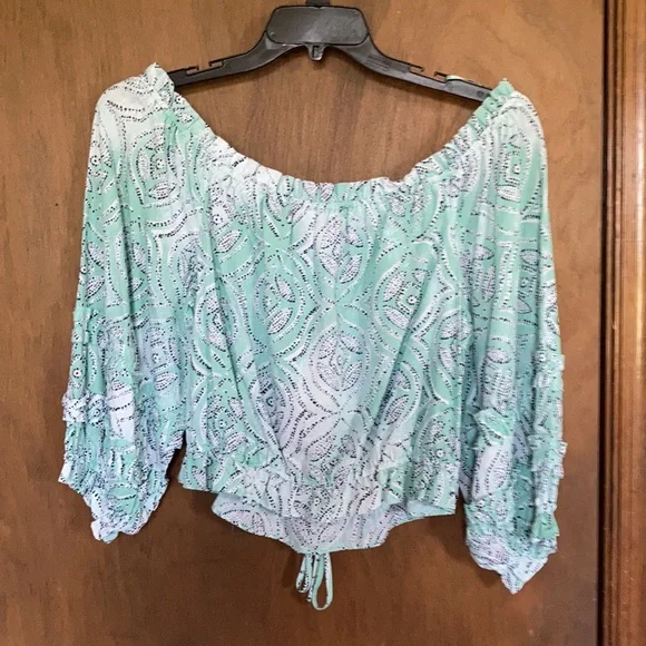 LC Lauren Conrad peasant boho vibe top casual printed cottagecore XXL - Picture 14 of 17